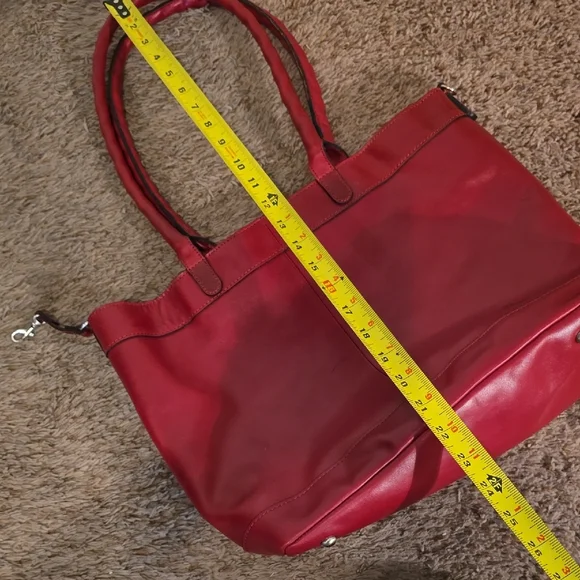 Patricia Nash Red Leather Tote with Braided Handles - Picture 14 of 14
